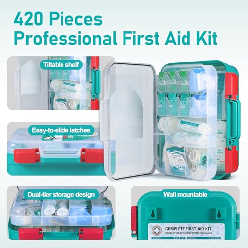 420 Pieces Professional First Aid Kit (420 Pieces)