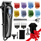 Low Noise Hair Clippers for Men & Women with 10 Color Guide Combs (Black)