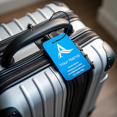 4PCS Personalized Luggage Tag (Blue / Large)
