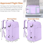 40L Expandable Travel Backpack (Purple / 20 inches)