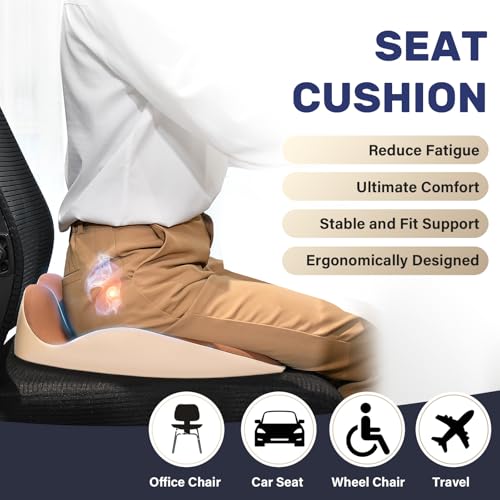 Car Seat Cushion with Memory Foam (Beige / 1 Piece)