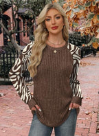 Womens Tops Long Sleeve Shirts Sweaters for Women Fall Teacher Outfits (Small / Brown Apricot)