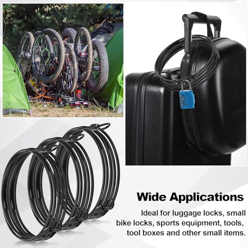 12pack Security Cable Lock (Black / 7 ft)