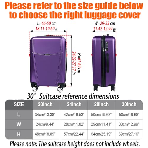 30 Inch Waterproof Clear Suitcase Cover (Black Trim-0.4mm / 30" Suitcase Cover.)