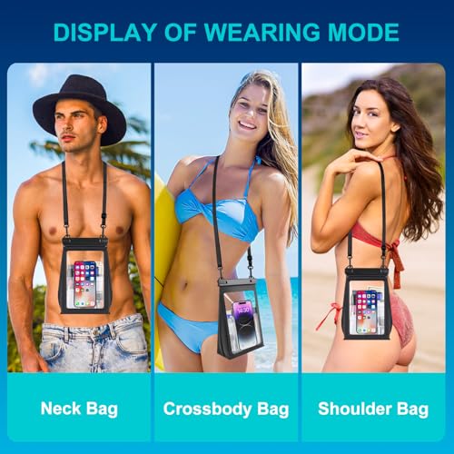 Large Waterproof Phone Pouch Floating (Extra Large, 8.5'' / Black)