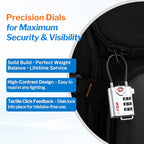 TSA Approved Luggage Locks (4 Colors Cable 4 Pack)