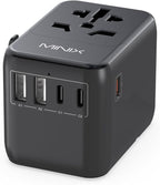 MINIX Universal Travel Adapter, International Power Plug Adapter Max 35W 3 USB by MINIX