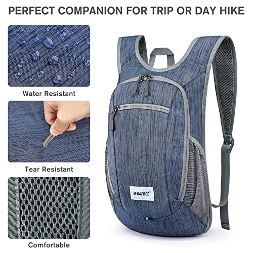 10 15L Small Rucksack Foldable Backpack Lightweight Packable Daypack Travel Outdoor Hiking Shoulder Bag (Dark Blue / 20L)