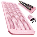 Heat Resistant Silicone Flat Iron Mat Pouch (Blush)