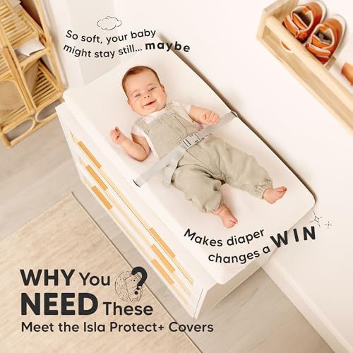 2 Pack Waterproof Changing Pad Covers (Soft White / Waterproof + Viscose derived from Bamboo)