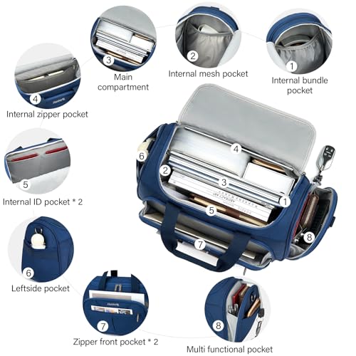 Small Underseat Carry On Luggage Bags for Travel with 10 Pockets (Blue / Underseat Carry-On)