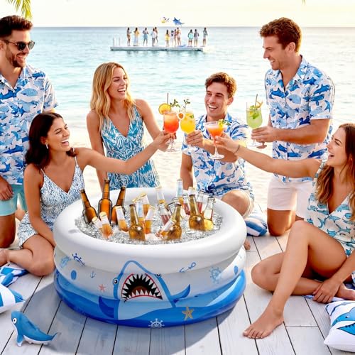 Inflatable Shark Cooler (Dark Blue / Shark)