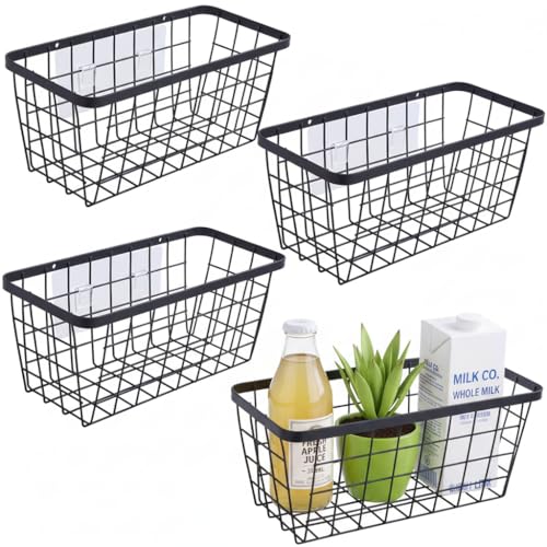 4 set Hanging Wall Basket Organizer (Black-New / 4 PACK)