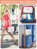 Travel Makeup Train Cases with Lighted Mirror 3 Color Setting (White)