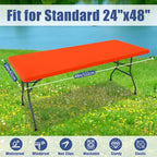 2 Pack Rectangle Spandex Fitted Table Cloth (Orange / 48" x 24" (Rectangular))