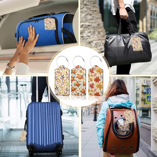Hello Fall Luggage Tag for Suitcase (Hello Fall Autumn Leaves)