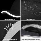 Reflective Foldable Running Hat for Men Women (7-7 5/8 / Black)