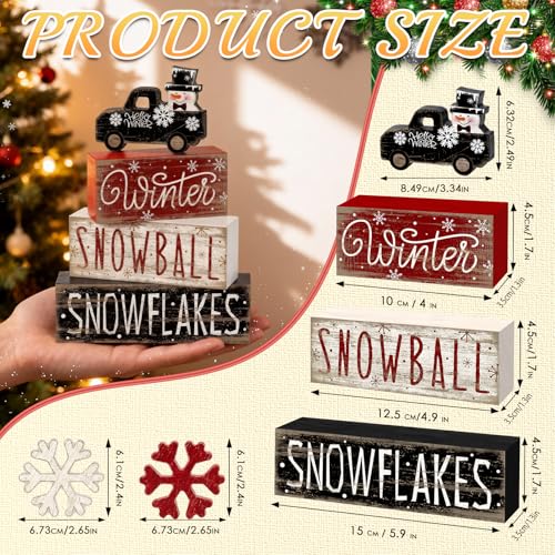 Tiered Tray Decor Set (Snowman Truck)