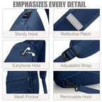Crossbody Bags for Women Men Trendy Sling Bag Backpack Chest Bag (Large / Navy Blue)