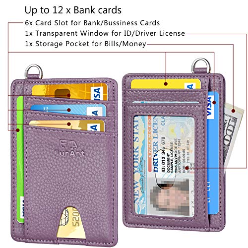 Slim Minimalist Wallet RFID Credit Card Holder for Men (small / Litchi Lavender)