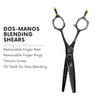 Dos Manos HIGH-END Razor Edge Series Barber Blending Hair Scissors - Japanese Stainless Steel Salon Scissors 6" Overall Length - Fine Adjustment Tension Screw