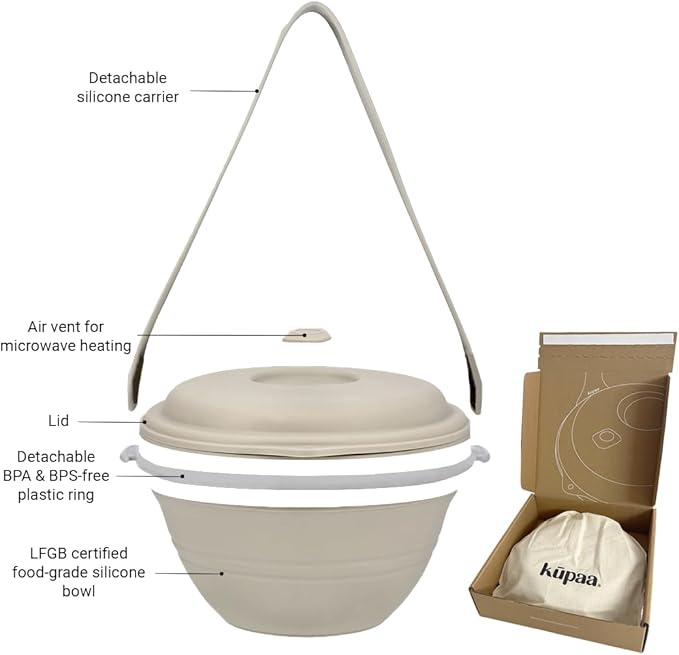 kūpaa Bowl & Carrier Duet – Microwave Safe Silicone Lunch Box - Image 6