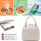 Lunch Bag for Women Men Cute Corduroy Lunch Tote Bags Reusable Insulated Lunch Box Large Capacity Reusable Insulated Cooler for Work Picnic or Travel (Corduroy Khaki-white stripes / 10L)