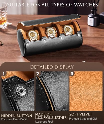 Watch Roll Travel Case (black / L)