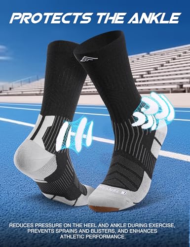 Coolmax Compression Running Socks：20 (9-13 / A-white Grey Black)
