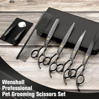 Professional Dog Grooming Scissors Set (Black)