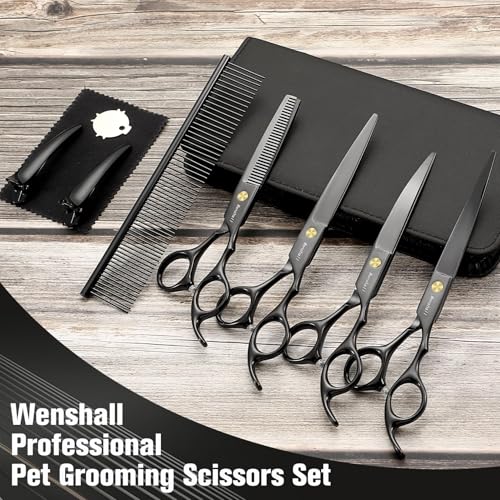 Professional Dog Grooming Scissors Set (Black)