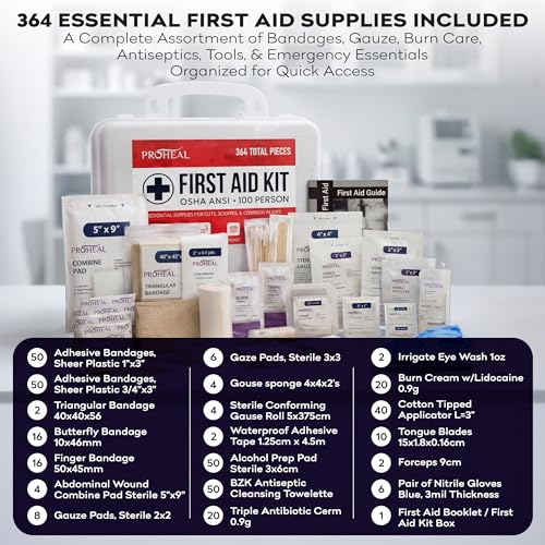 100 Person OSHA Compliant First Aid Kit for Businesses (100 Person Kit)