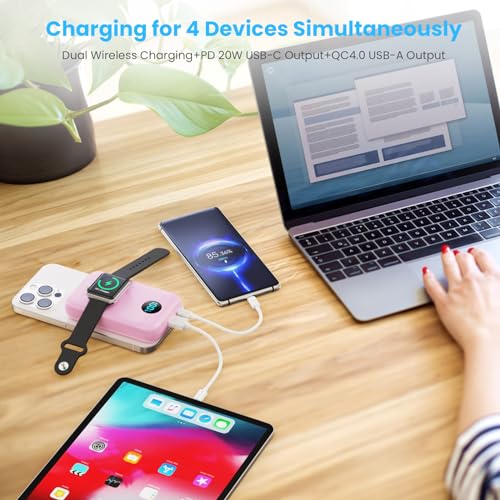 Magnetic Portable Charger for iPhone (Pink)