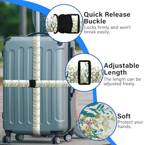 Luggage Straps for Suitcases (White Green)