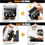 Dog Grooming Clipper Blades Replacement Compatible with Andis Dog Clipper (Black(3FC+4FC+5FC+7FC) / Black)