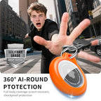 Apple AirTag Holder with Key Ring 4 Pack AirTag Case (Black/Orange/Blue/Red)