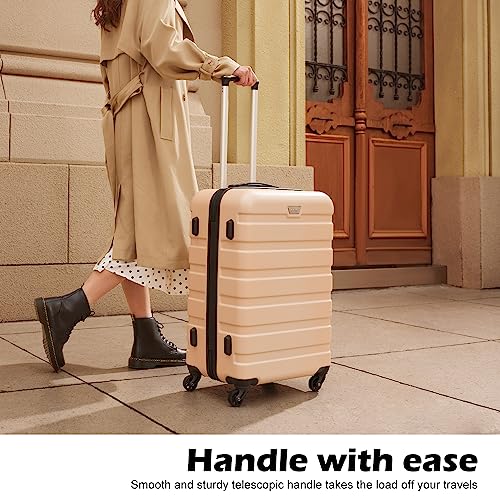 Luggage Set 3 Piece Lightweight Durable Hardshell (Champagne New)