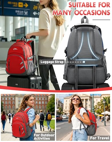 Extra Large Backpack Bookbag for College Laptop Travel (17 Inch / Strong Red)