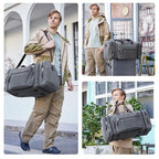 Large Canvas Duffle Bag for Travel (Grey / 70L)