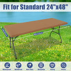 2 Pack Rectangle Spandex Fitted Table Cloth (Khaki / 48" x 24" (Rectangular))