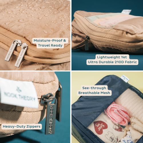 10 Pack Large Compression Packing Cubes for Travel (Ocean / 10 Pack)