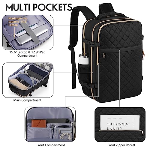 Travel Backpack for Women (15.6 inch / Black)