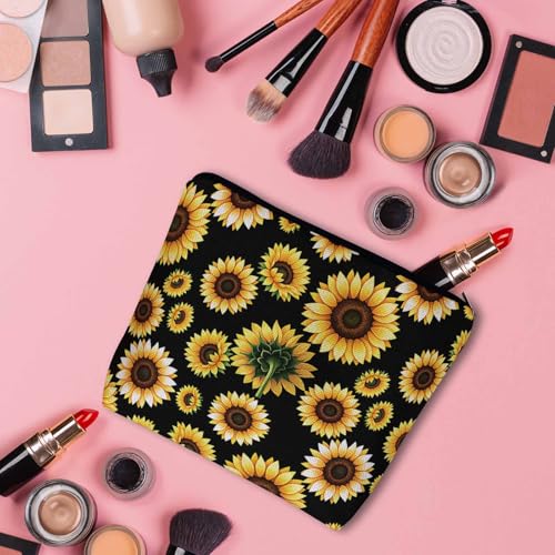 Sunflower Cosmetic Bags For Women (9 x 7.1 inch / Sunflower)
