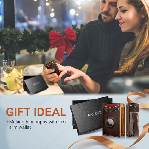 Airtag Wallet for Men (Burnt Umber&Orange068)