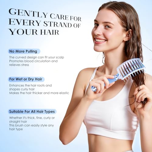 Hair Brush Set (Pinkish Purple+Blue)