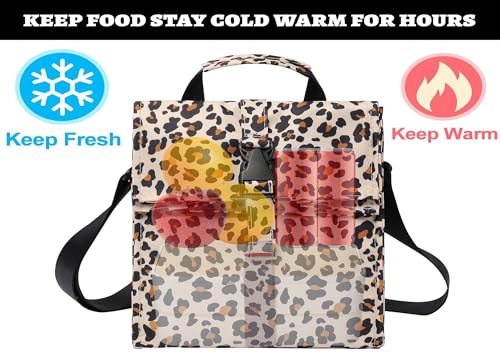 Insulated Foldable Lunch Bag (leopard print(Hard Fabric))