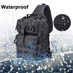 Tactical Sling Bag Backpack for Men (Black & Blue)