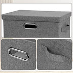 Medium 15" 21 Quart Collapsible Stackable Storage Bins with Lids (Gray1 / Medium -3 Pack)