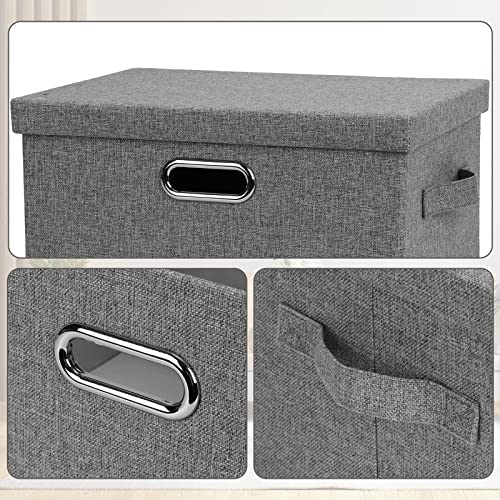 Medium 15" 21 Quart Collapsible Stackable Storage Bins with Lids (Gray1 / Medium -3 Pack)