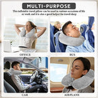 2 Inflatable Neck Pillow Airplane Travel (Gray)